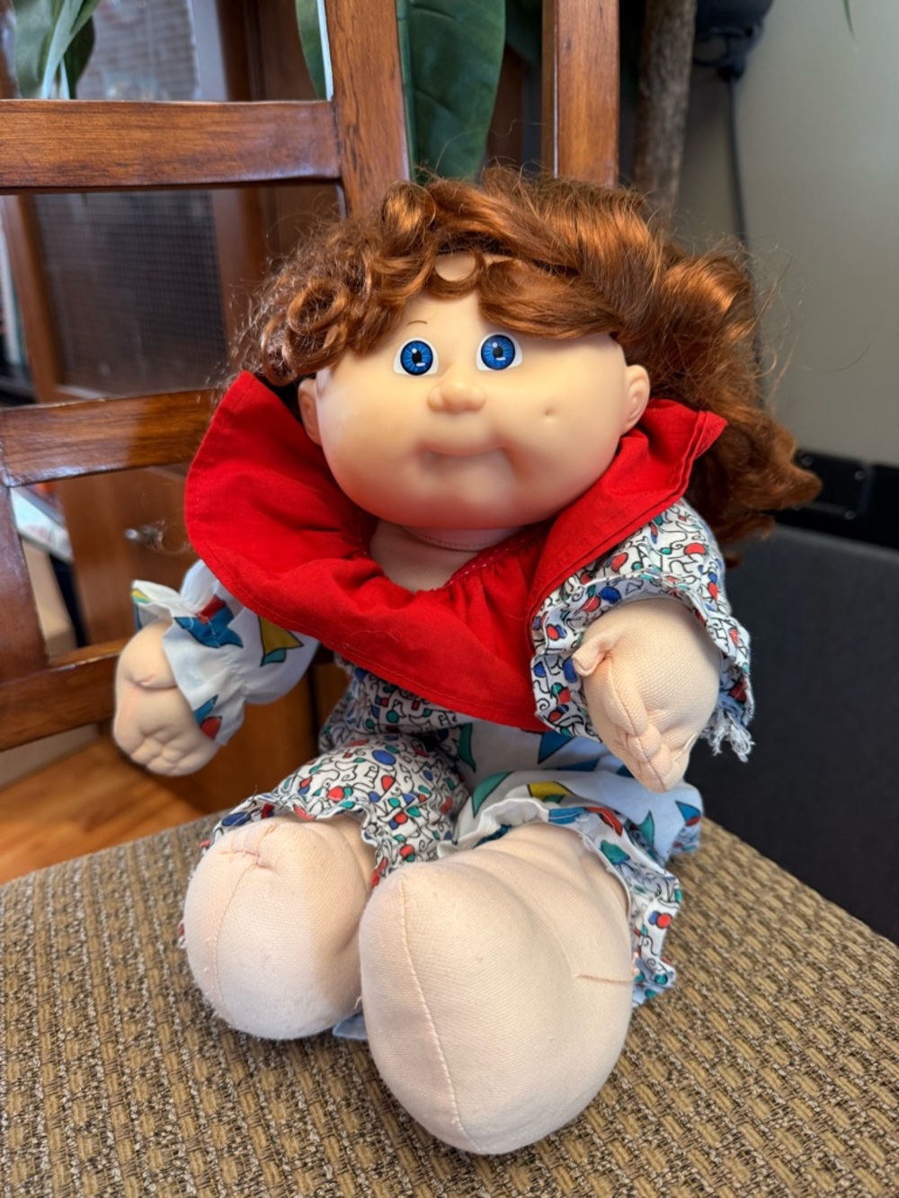 RARE Vintage Cabbage Patch Kids Designer Line Blue EYES RED curly hair #8 CPK